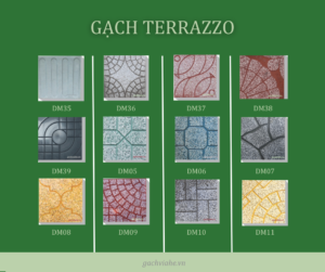Gạch terrazzo vỉa hè 30x30 bền đẹp với họa tiết hoa văn độc đáo
