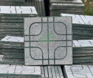 Cận cảnh viên gạch terrazzo xanh mặt mài nhẵn