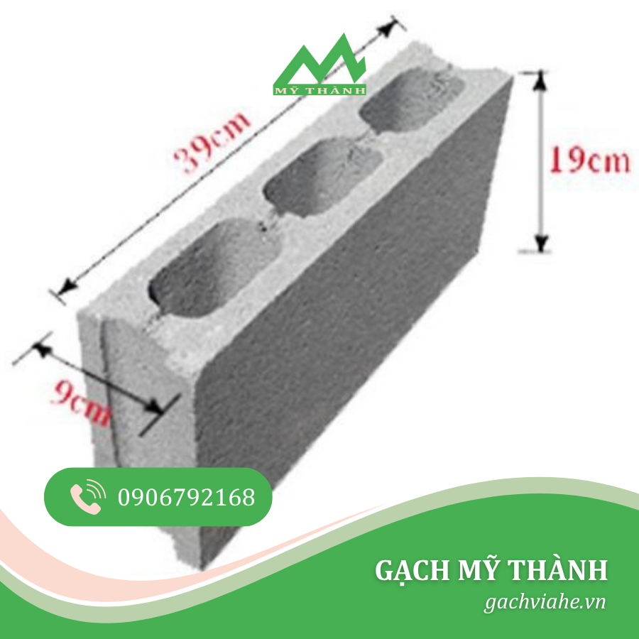KÍCH THƯỚC GẠCH BLOCK 9X19X39