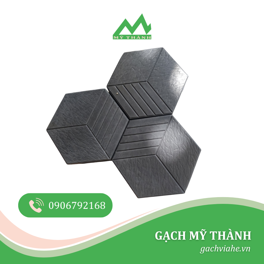 MẪU GẠCH LỤC GIÁC TỰ CHÈN MÀU ĐEN