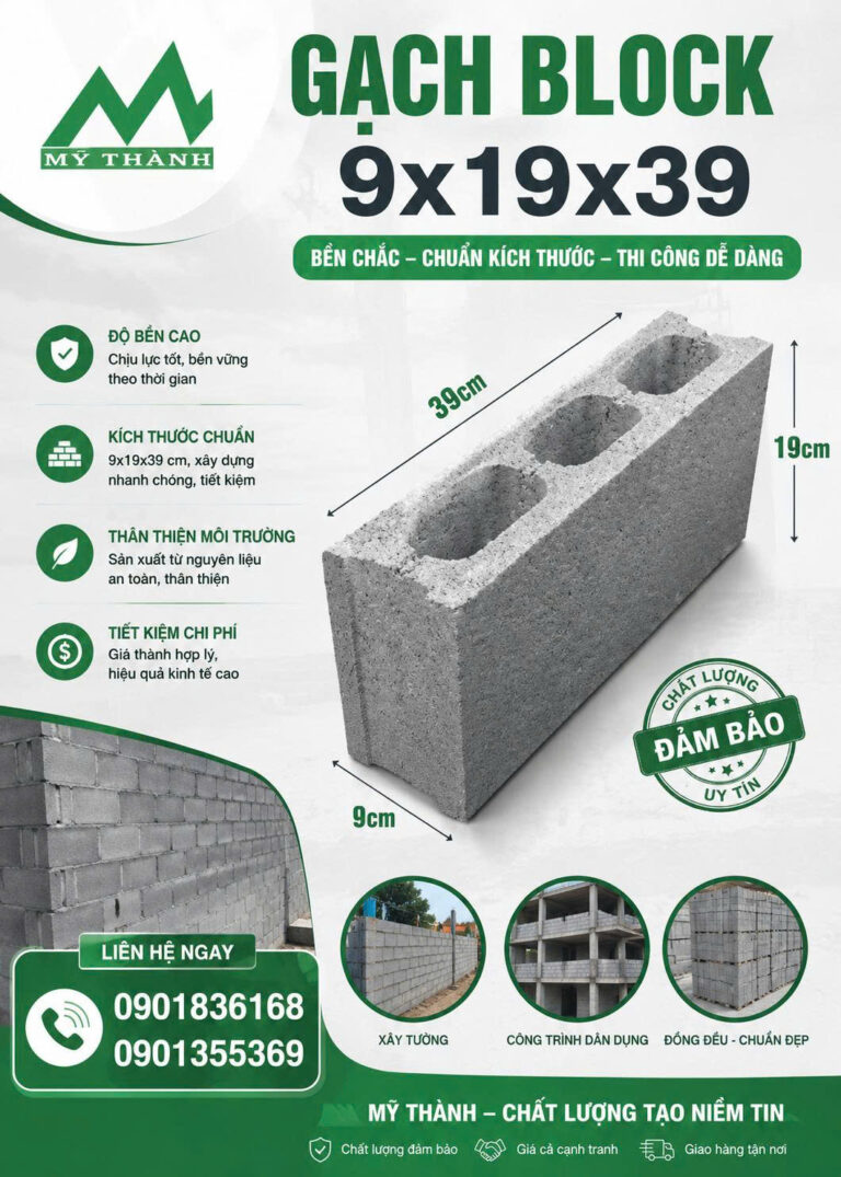 GẠCH BLOCK 9X19X39