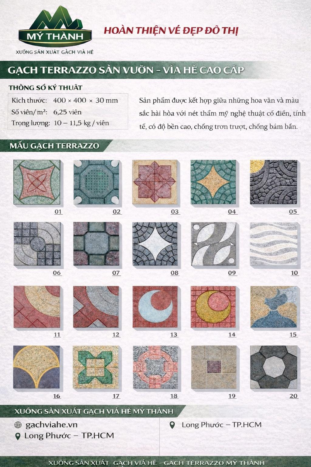 GẠCH TERRAZZO ĐA MÀU
