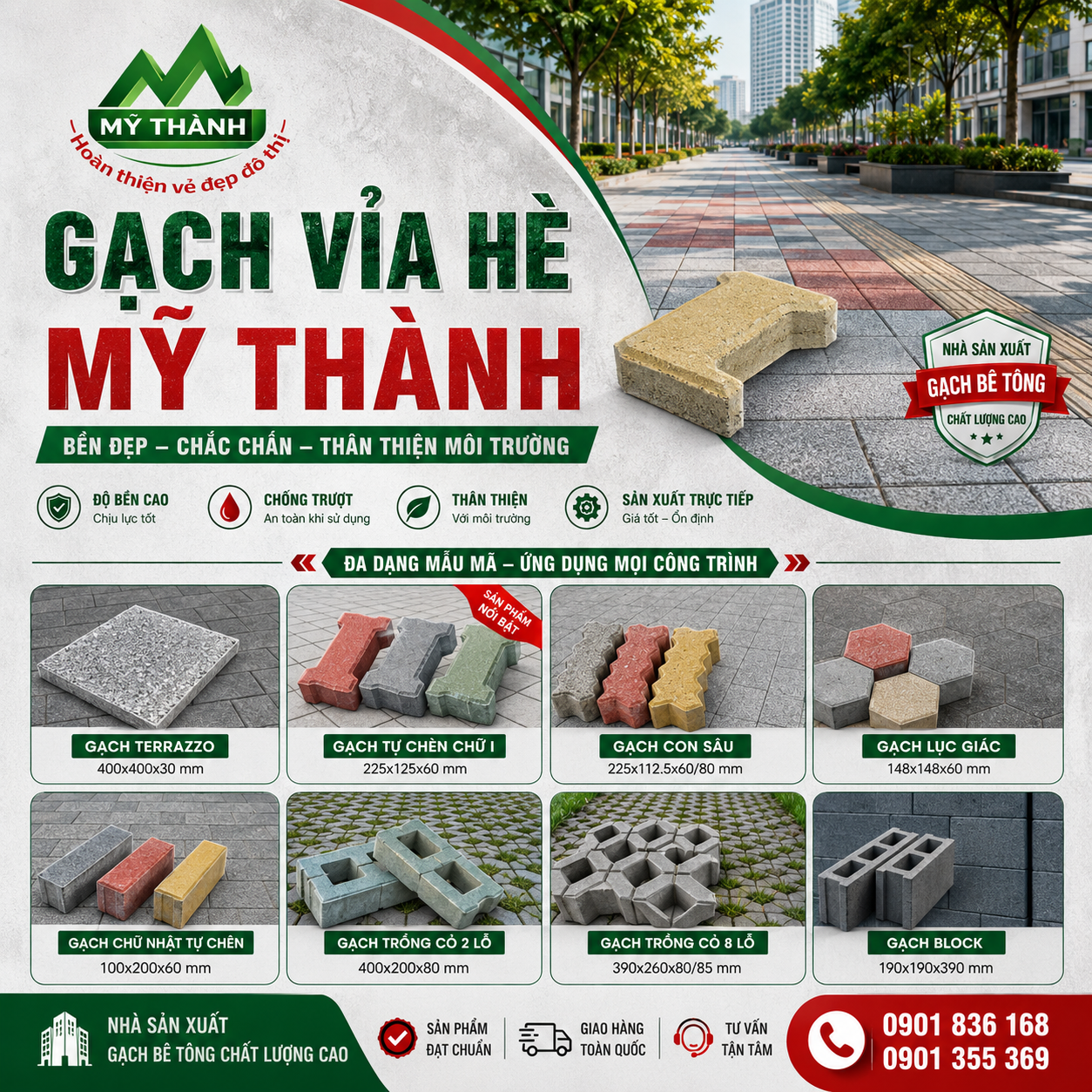 GẠCH VỈA HÈ MỸ THÀNH