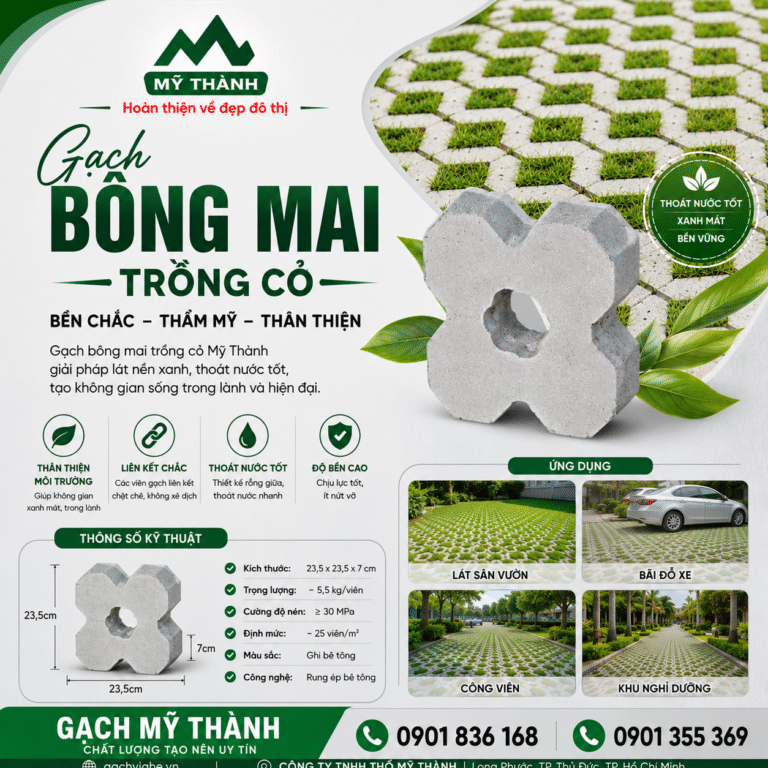 GẠCH BÔNG MAI TRỒNG CỎ